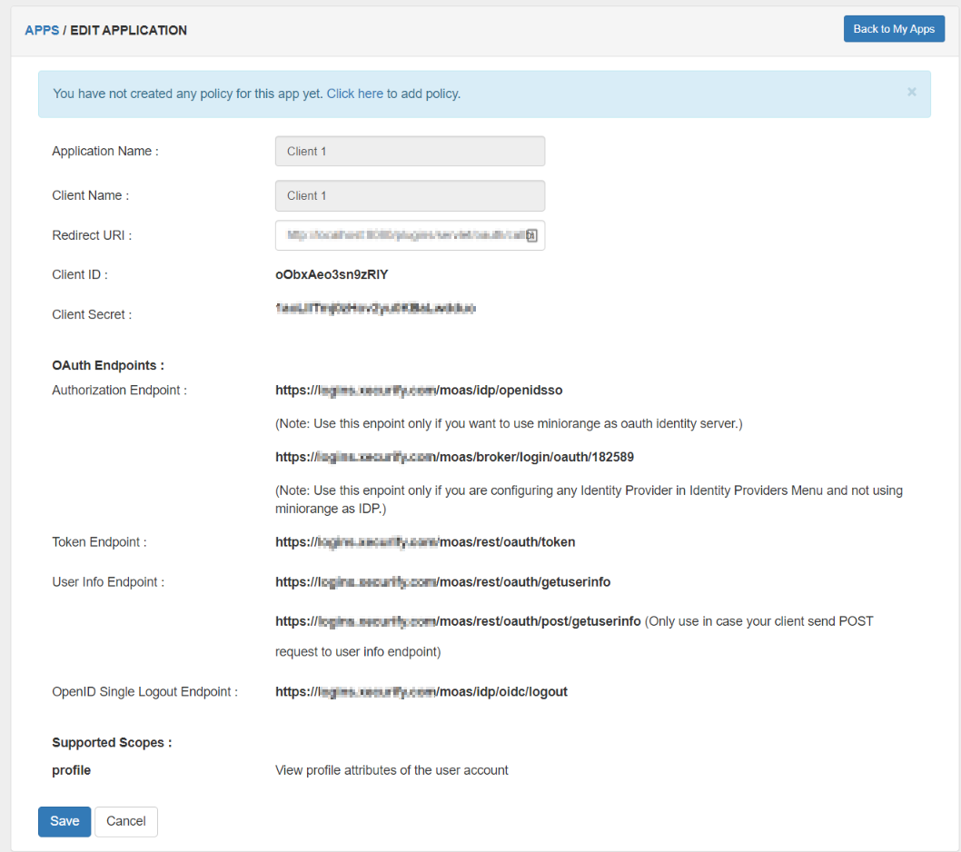 Copy OIDC Provider Info
