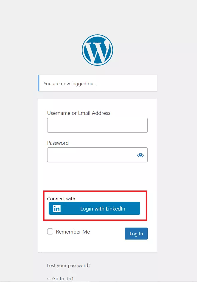 LinkedIn social login button on wordpress for linkedin SSO
