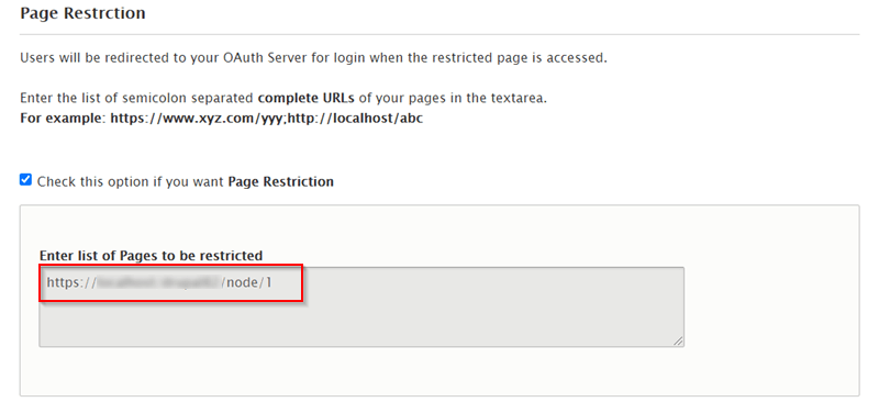 Drupal OAuth client page restriction