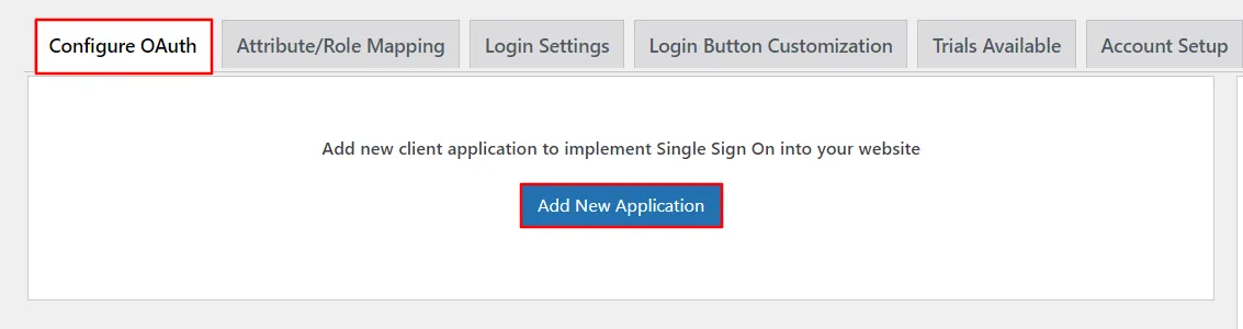 miniOrange Single Sign-On (SSO) OAuth - Add New Application