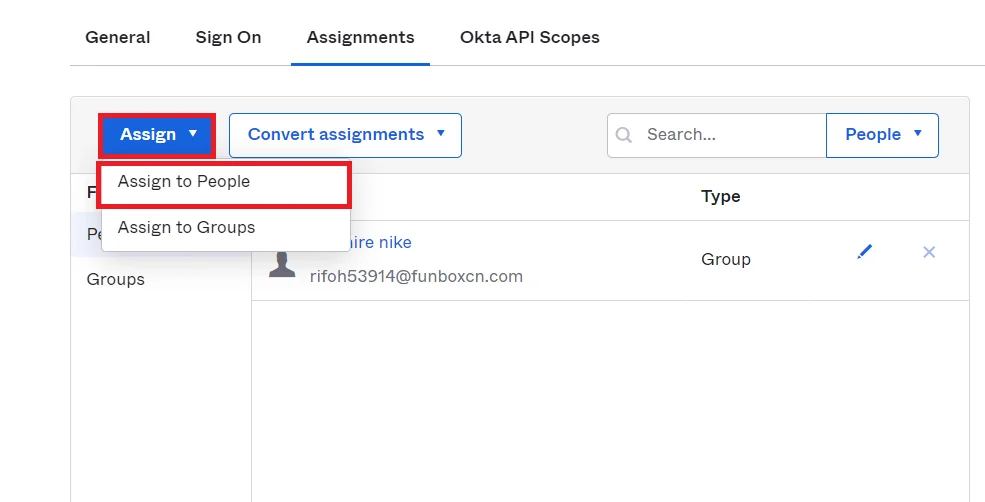 okta Single Sign-On (SSO) OAuth/OpenID WordPress select assign people