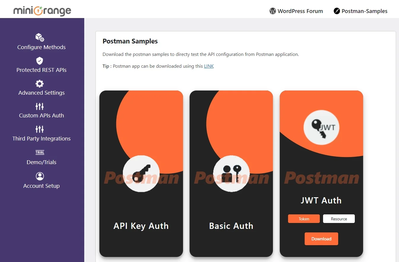 WordPress REST API JWT Authentication method postman JSON file