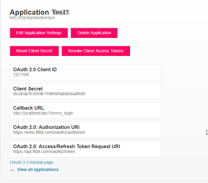 FitBit SSO (Application Settings)
