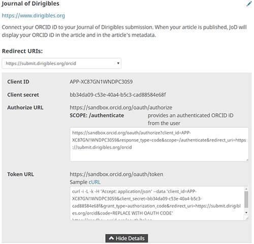 ORCID as an Oauth pre-filled