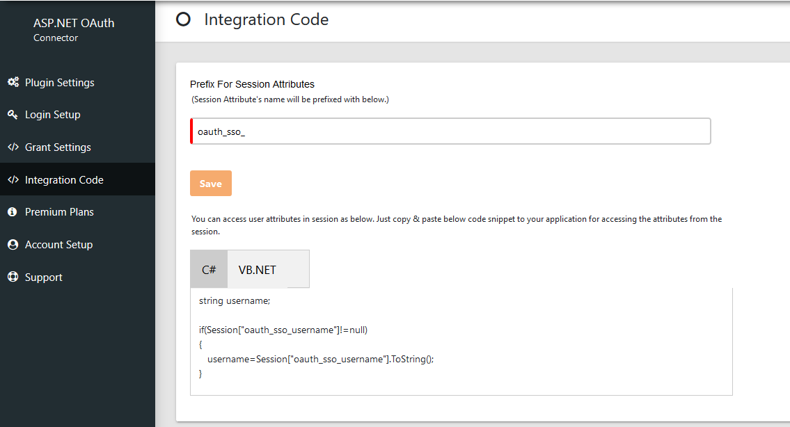 ASP.NET OneLogin OAuth SSO - Integration code