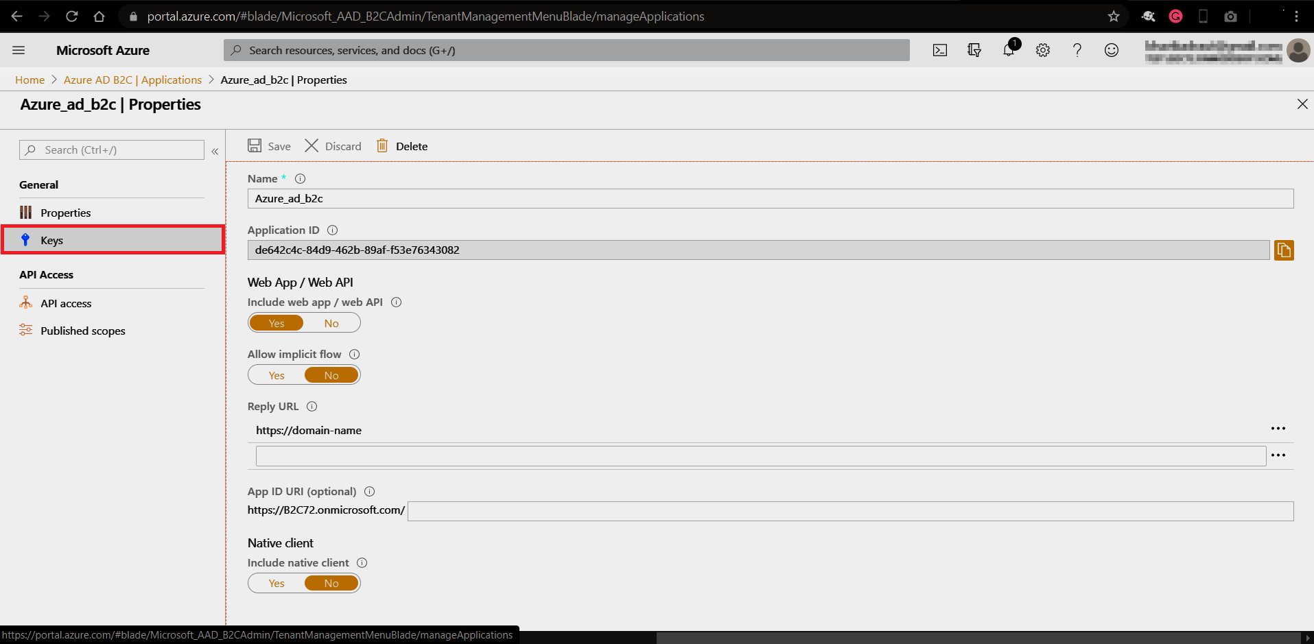 OAuth/OpenID/OIDC Single Sign On (SSO), AzureB2C SSO Login Application ID