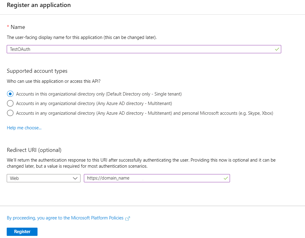 OAuth/OpenID/OIDC Single Sign On (SSO), AzureAD SSO App-Registration