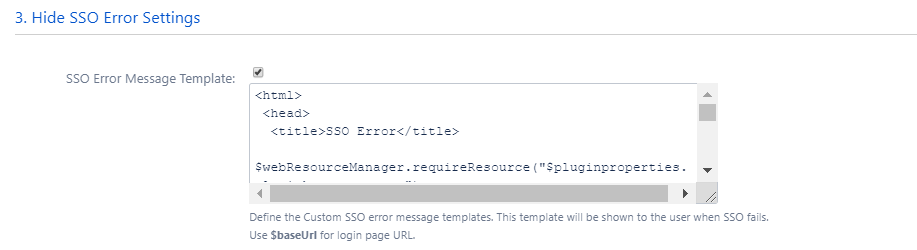 OAuth / OpenID Single Sign On (SSO) into Confluence, Error Settings