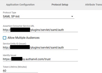 SAML Single Sign On (SSO) using AuthAnvil Identity Provider, Application configuration