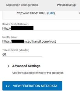 SAML Single Sign On (SSO) using AuthAnvil Identity Provider, View Federation Metadata
