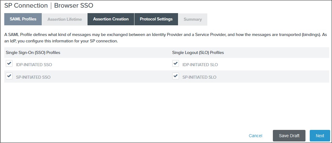 SAML Single Sign On (SSO) using PingFederate Identity Provider, Browser SSO Profile 