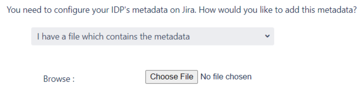 SAML Single Sign On (SSO) into Jira, Quick Setup metadata file