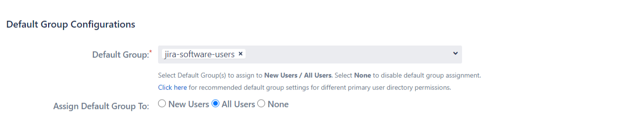 SAML Single Sign On (SSO) into Jira, Default groups in group mapping