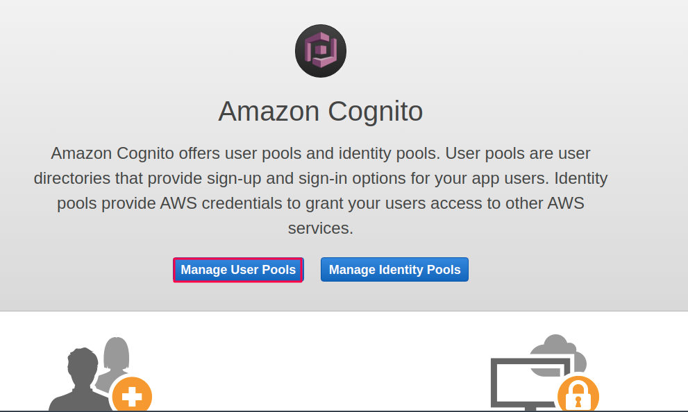 manage user pools aws cognito as sp