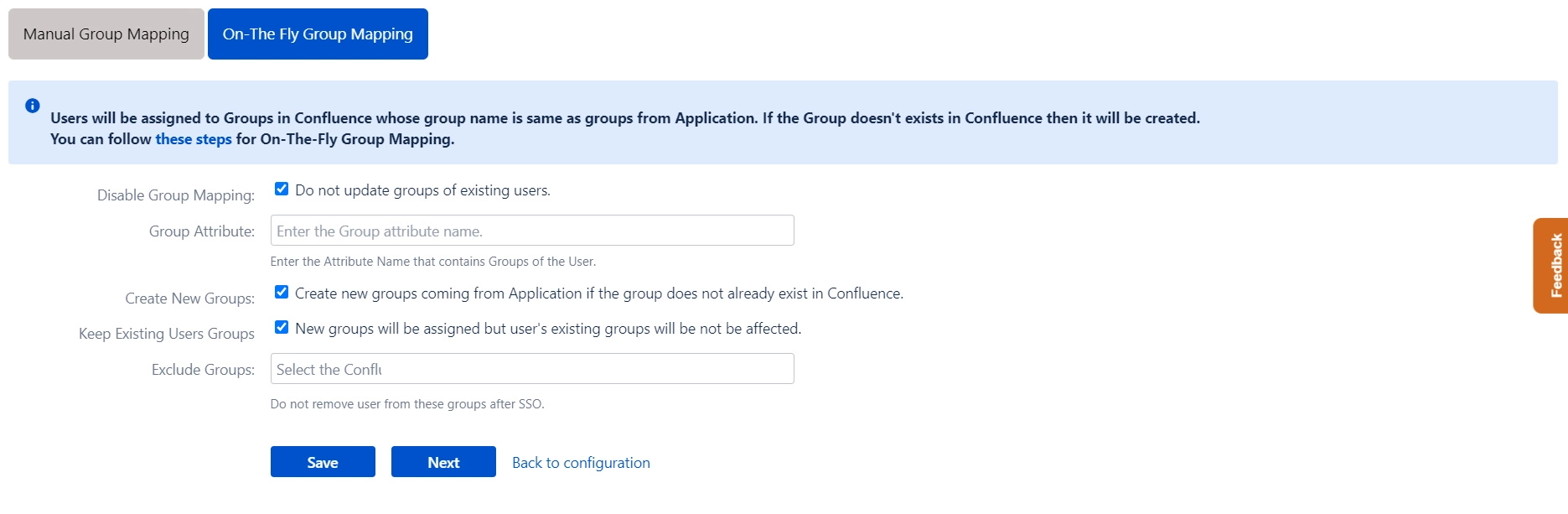 OAuth / OpenID Single Sign On (SSO) into Confluence, On the fly group mapping