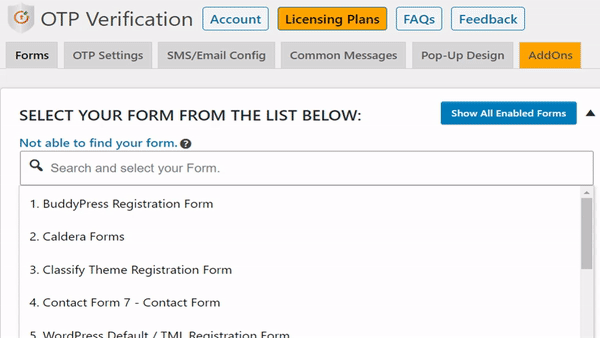 OTP Verification WordPress Default TML Registration Register