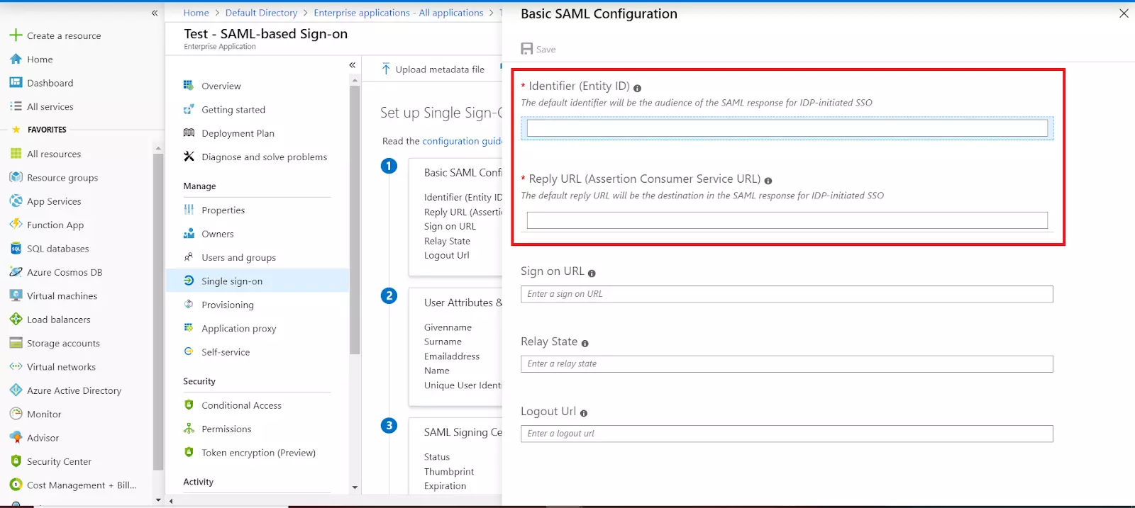 SAML Single Sign-On (SSO) using Azure AD as Identity Provider (IdP),for SAML 2.0 Azure AD Login - Setup SAML 2.0