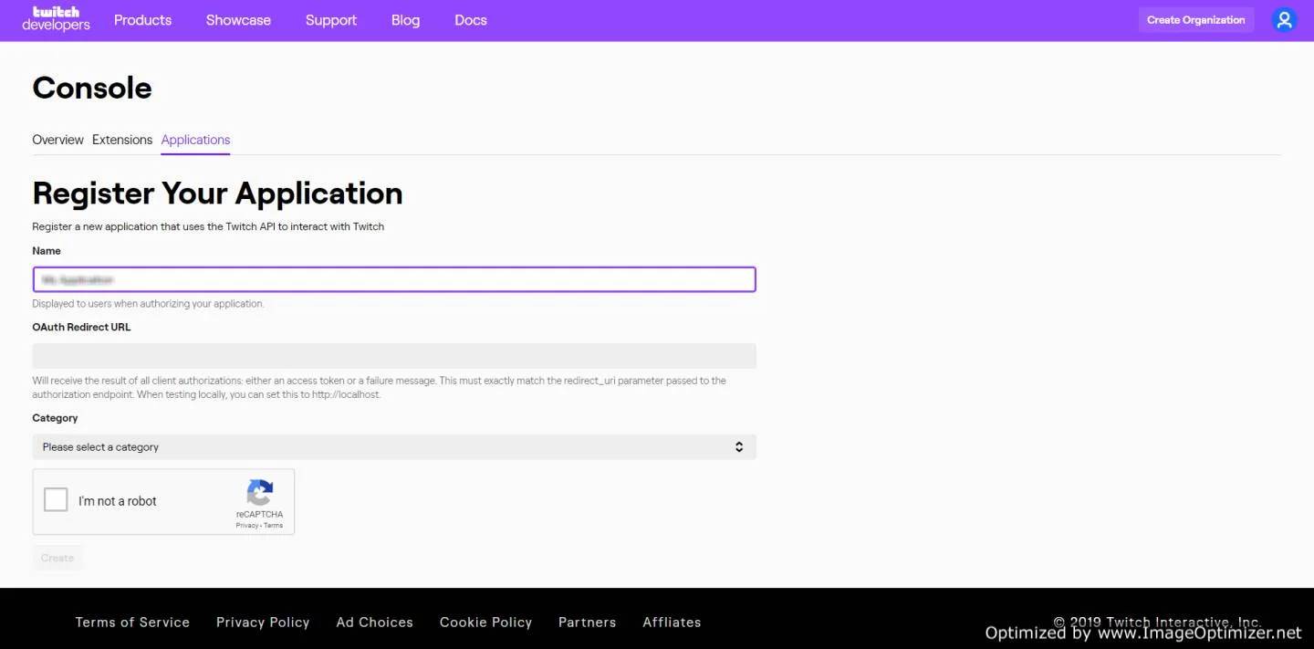 Twitch SSO Login with Drupal OAuth OpenID OIDC Single Sign On Enter Your Application Name in Twitch App