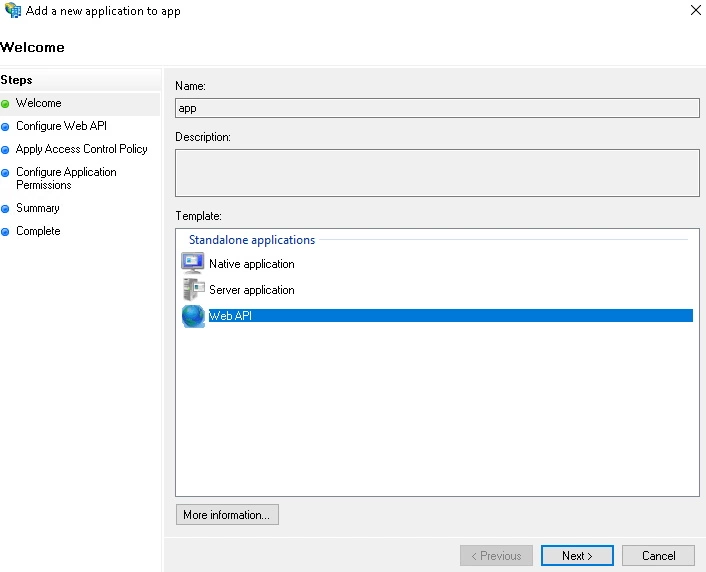 OAuth / OPenID Single Sign On (SSO) using ADFS, Add application