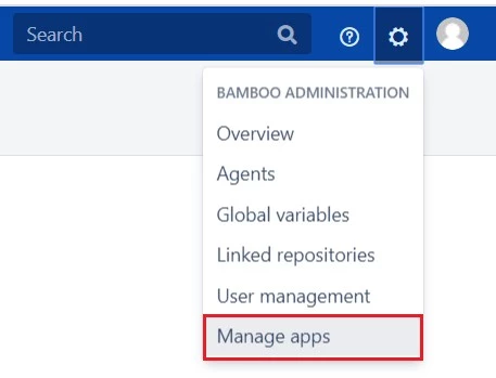 OAuth / OpenID Single Sign On (SSO) into Bamboo Service Provider, Manage Apps menu