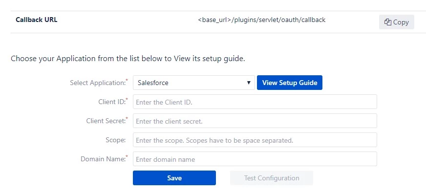 OAuth / OpenID Single Sign On (SSO) into Bamboo Service Provider, Select Salesforce Application