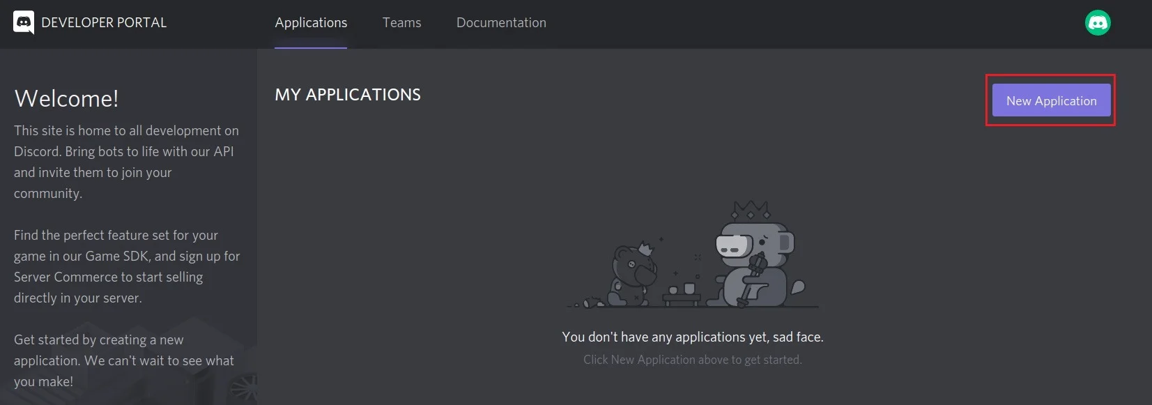 Discord SSO Login New Application 