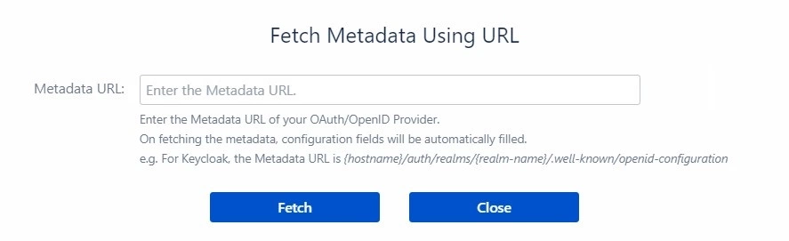 OAuth / OpenID Single Sign On (SSO), Fetch Metadata using Metadata URL