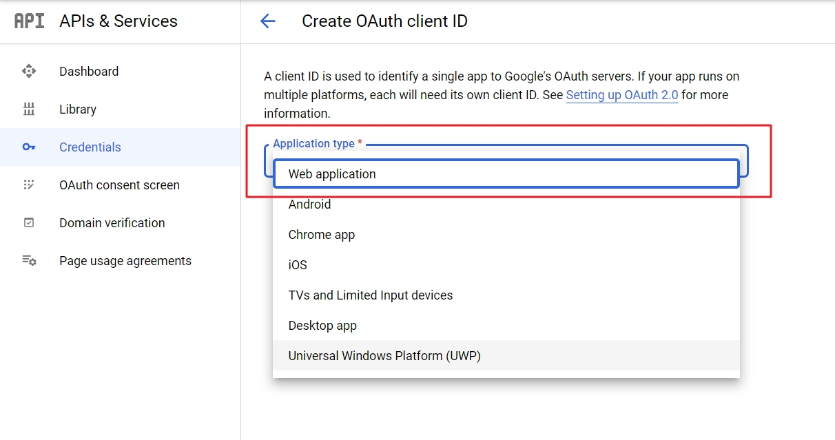 OAuth/OpenID/OIDC Single Sign On (SSO), Google Apps SSO Login Application type