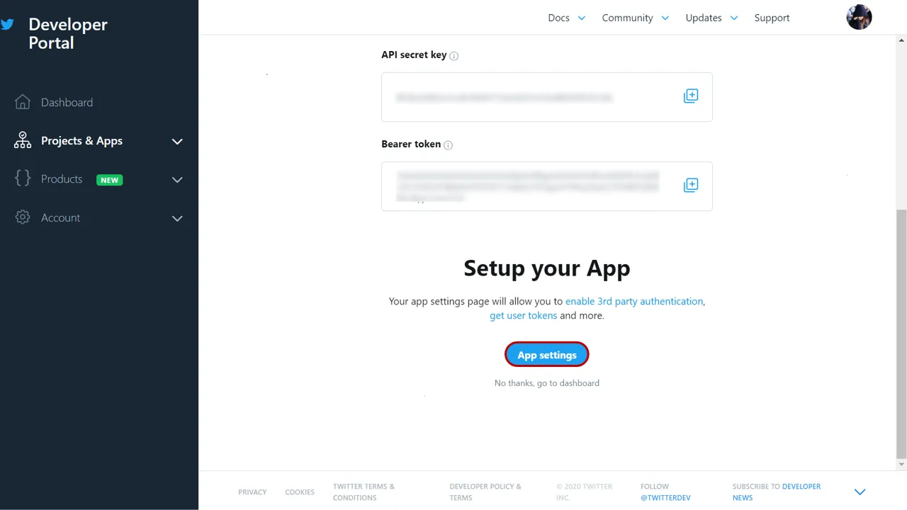 OAuth/OpenID Twitter Single Sign On SSO twitter sso API key secret
