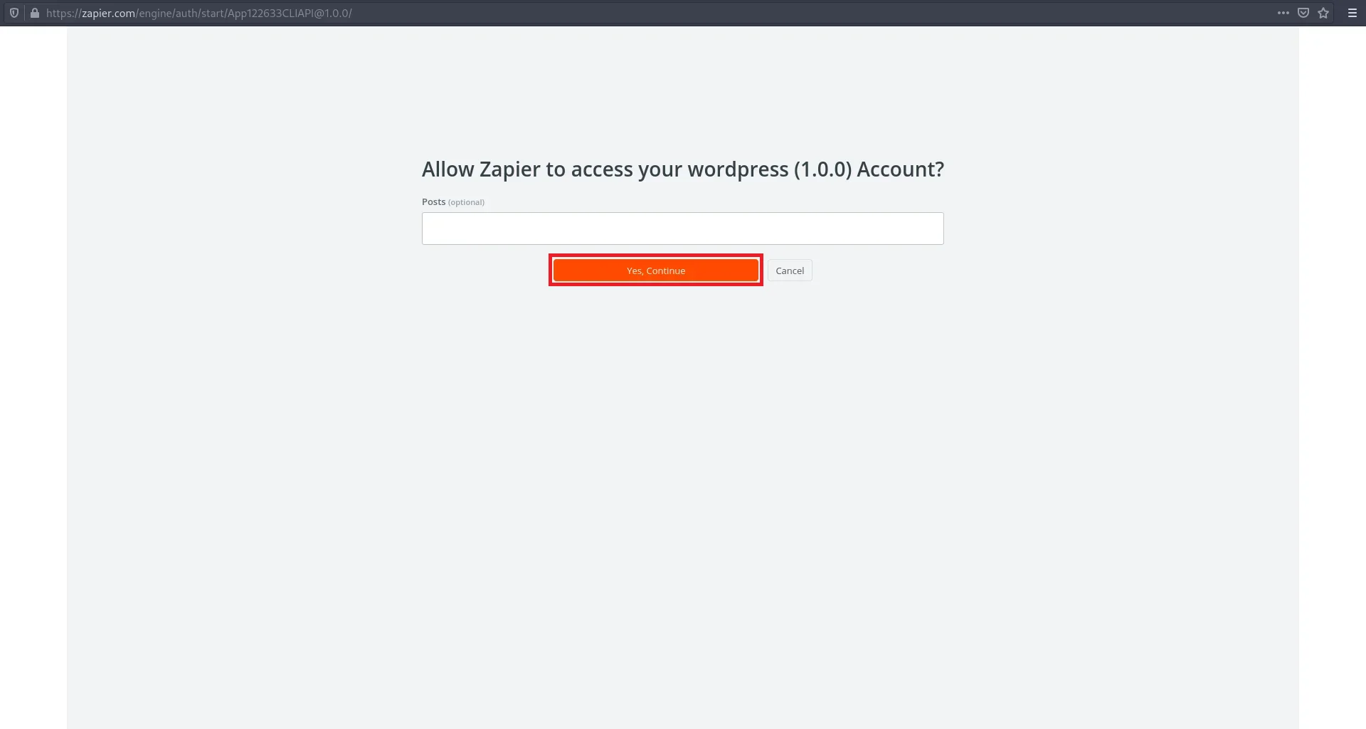 zapier-integration with api key method:WordPress account