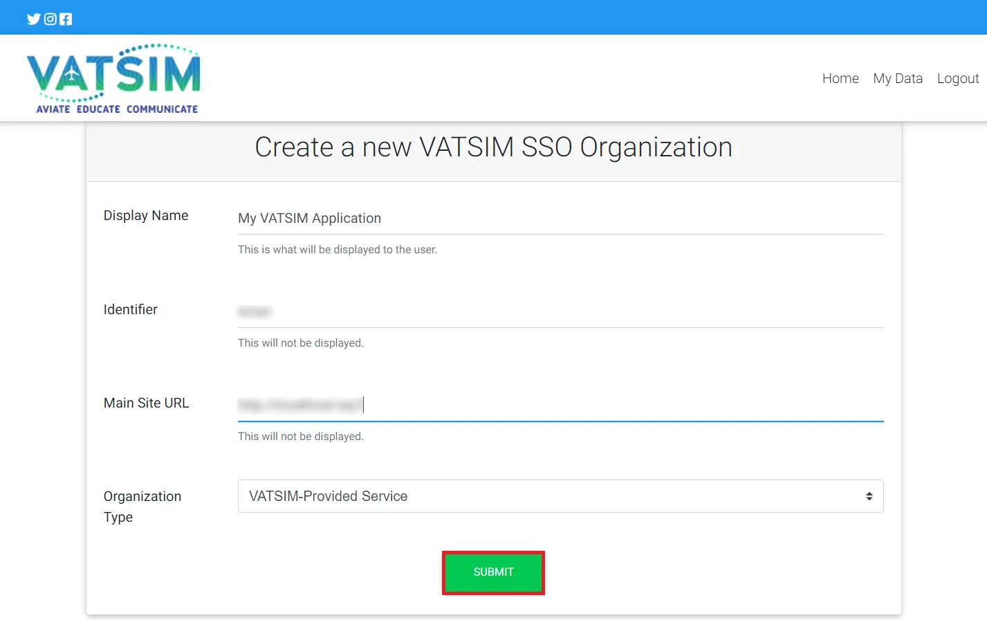 VATSIM SSO Login with Drupal OAuth OpenID OIDC VATSIM Single Sign On App Details