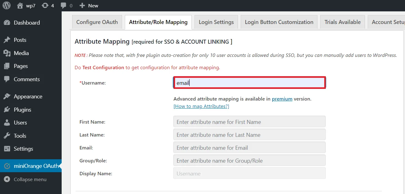 intuit single sign-on sso : attribute/role mapping