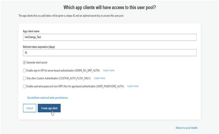  AWS SSO Cognito Single Sign-on for Joomla (Amazon Web Services SSO) - Create App Client