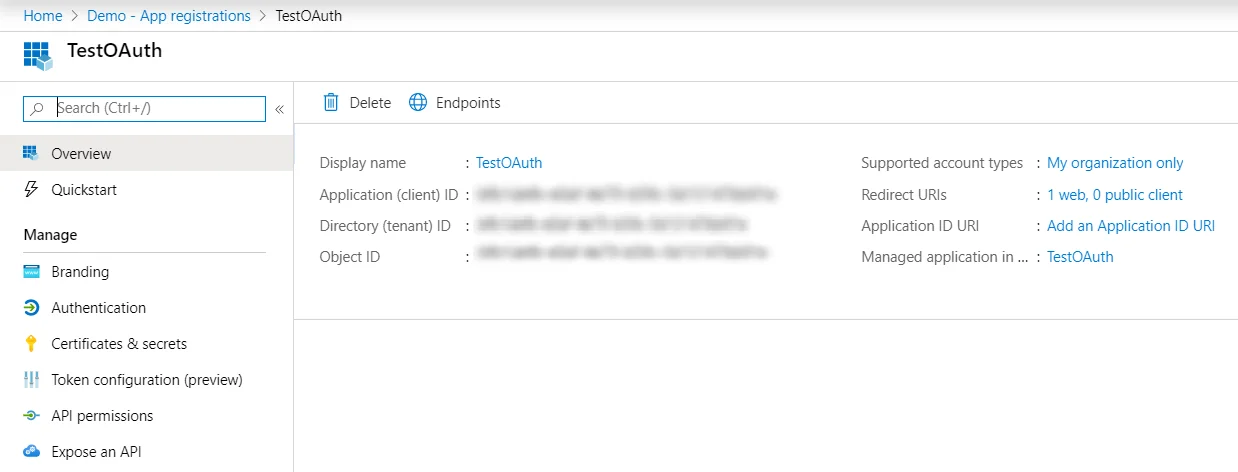Typo3 SSO OAuth 2.0 Azure AD Single Sign-on (SSO) applications details