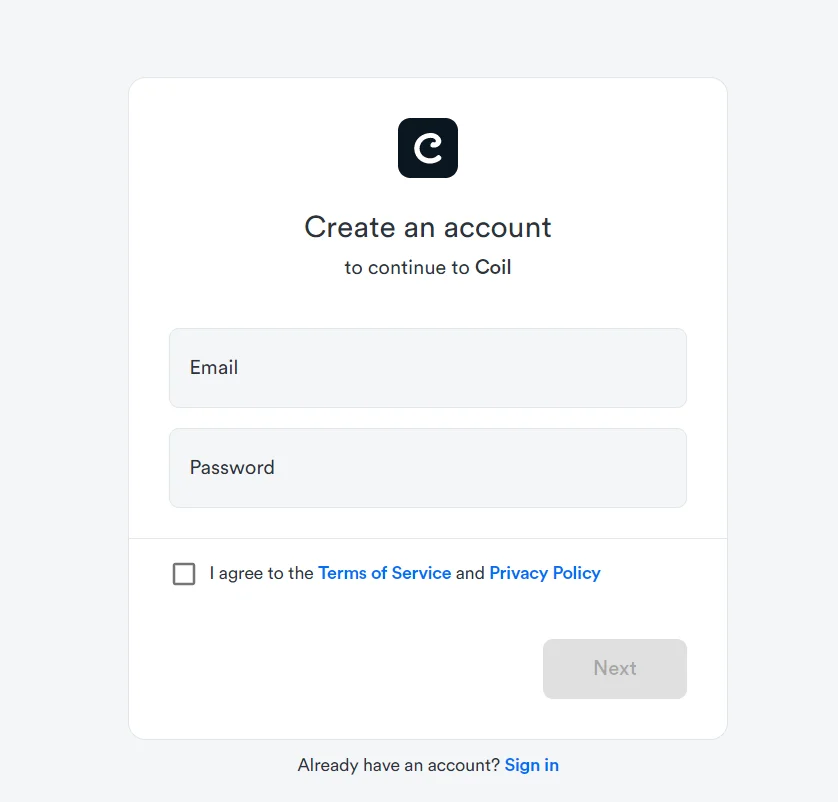 Coil OAuth SSO with Joomla | Coil Single Sign-On, sign-up Form