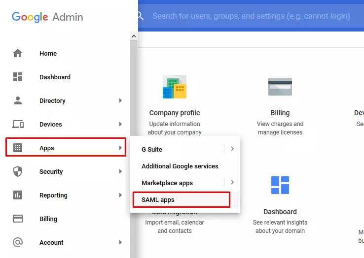 SAML Single Sign-On (SSO) using G suite / google apps Identity Provider (IdP), Add SAML app