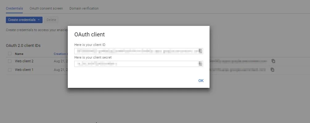 Google Apps SSO for Typo3, client id client secret