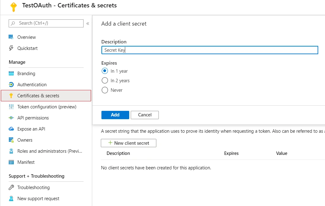  Office 365 (Microsoft Azure AD) Single Sign On (SSO) ,Secret-key