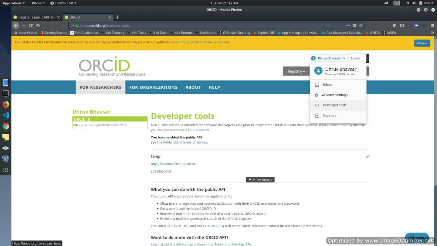 ORCID as an Oauth tools