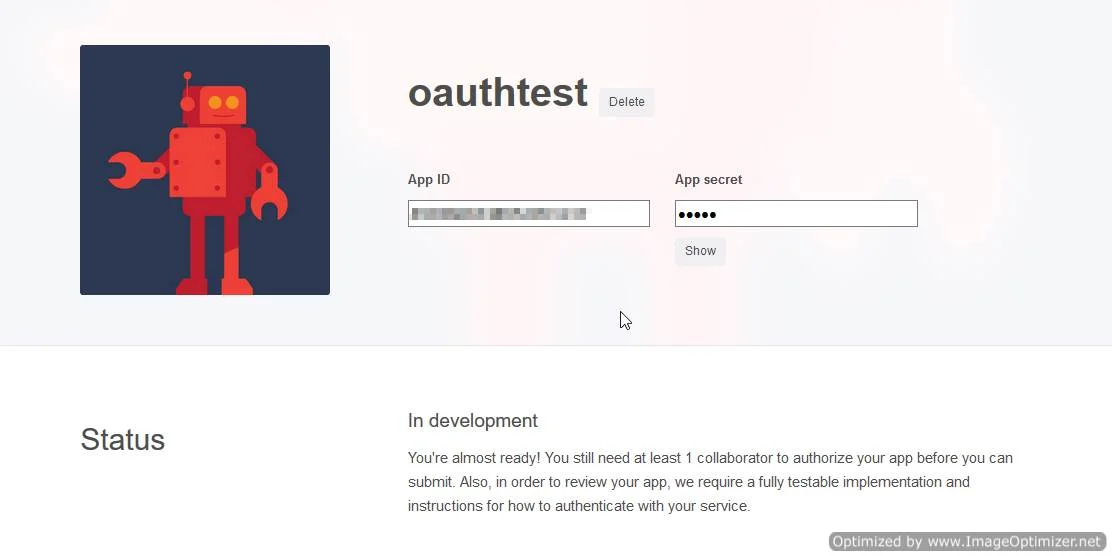 Druapl OAuth Client pinterest sso get clientid secret