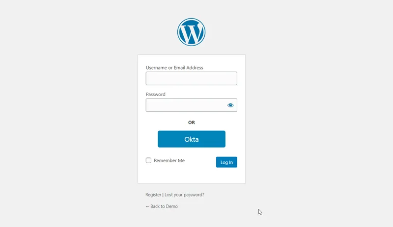 SSO 2FA - WordPress inloggningssida