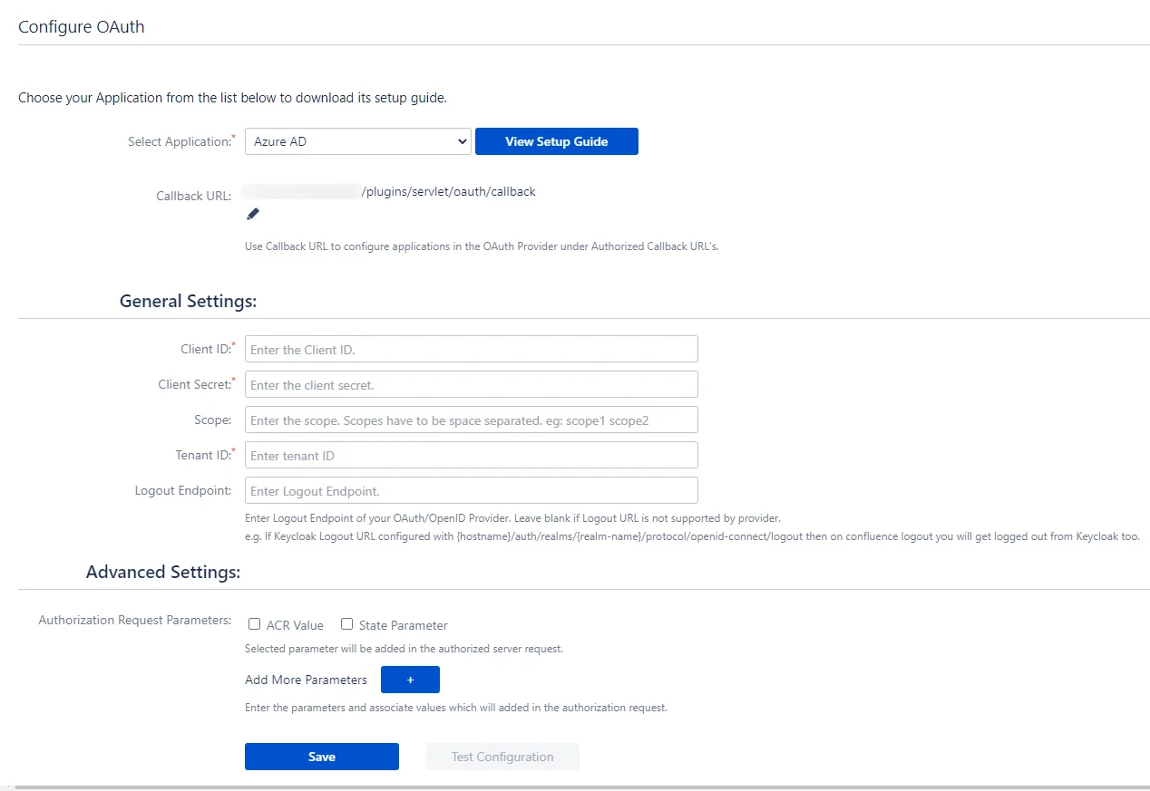 Confluence OAuth / OPenID Single Sign On (SSO) using Azure AD, Configuration