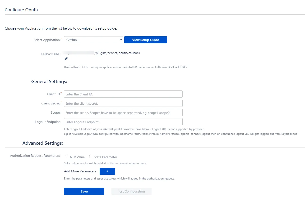 Confluence OAuth / OPenID Single Sign On (SSO) using GitHub
