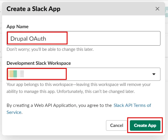 Slack SSO login with Drupal OAuth 2.0 OIDC Single Sign-on Slack SSO Create a Slack App Name
