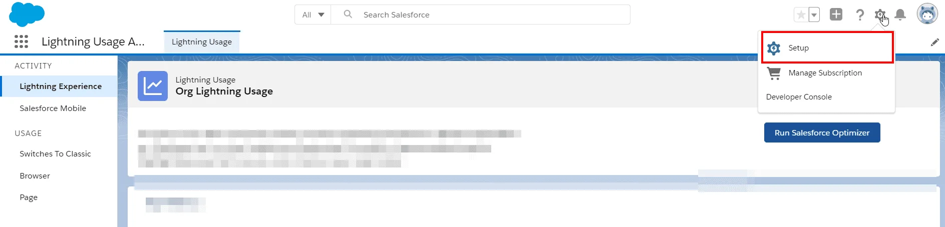 Salesforce SSO integartion - Got to Setup