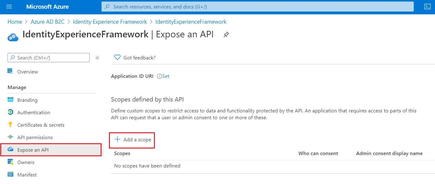 nopCommerce Azure B2C SSO - nopCommerce Single Sign-On (SSO) using Azure B2C as IDP - Expose an api