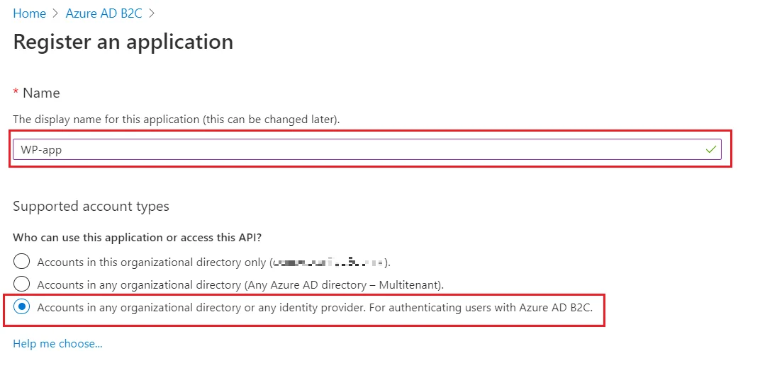 Configure Azure B2C as IDP -SAML Single Sign-On(SSO) for WordPress - Azure B2C SSO Login - Supported account types
