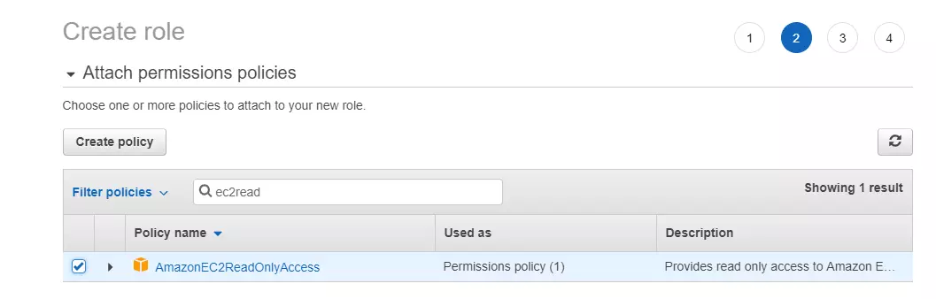 AWS WordPress as SSO Login - choose policy name
