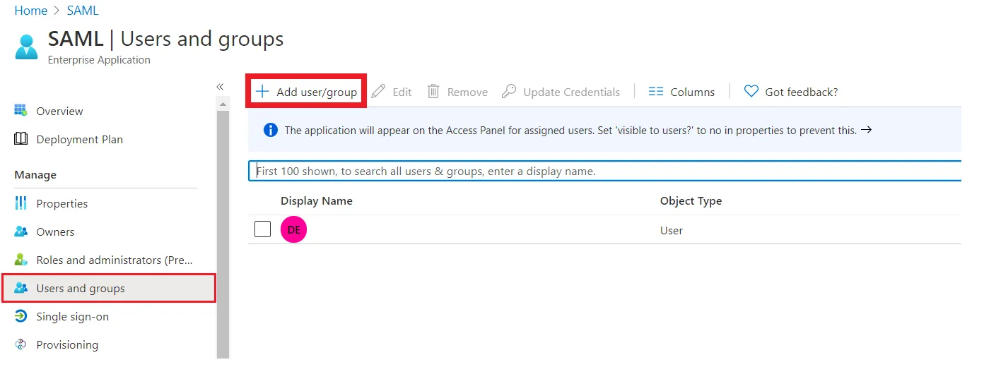 User provisioning with Azure AD of SCIM Standard Start Provisioning option