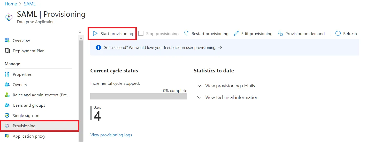 User provisioning with Azure AD of SCIM Standard Assign users and groups to application
